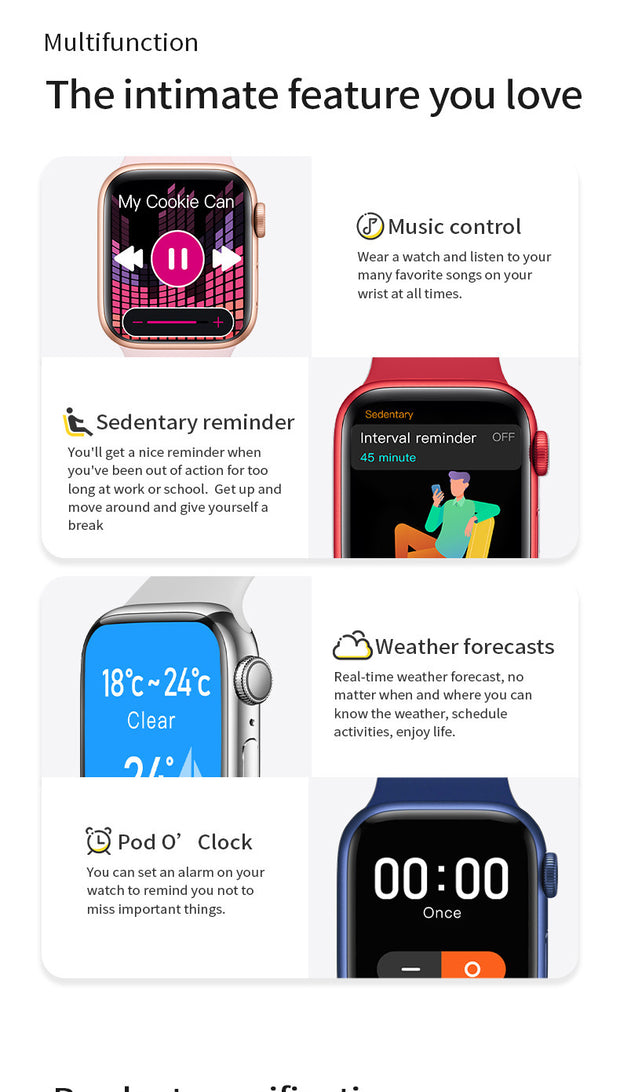 Smartwatch con llamadas Bluetooth y cargador inalámbrico NFC