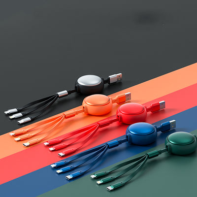 Cable USB retráctil 3 en 1