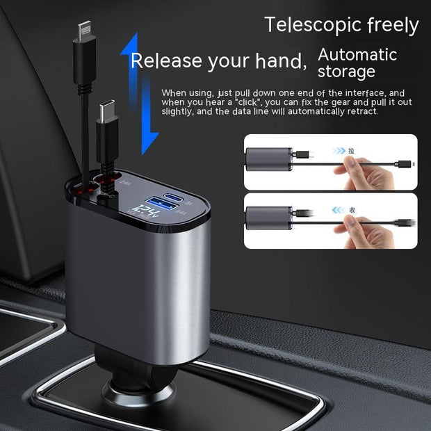 USB and TYPE-C car charger / 180 degrees