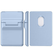 MagSafe Leather Card Holder – Magnetic Wallet with Stand in a sleek blue design, perfect for carrying cards with style.
