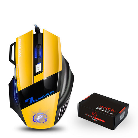Ratón silencioso para juegos con luz RGB de colores