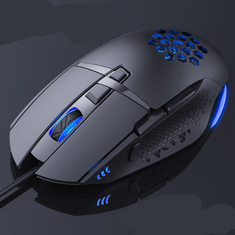 Ratón silencioso para juegos con luz RGB de colores