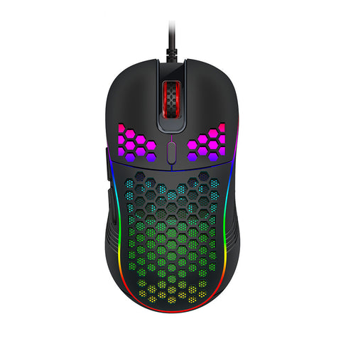 Ratón silencioso para juegos con luz RGB de colores