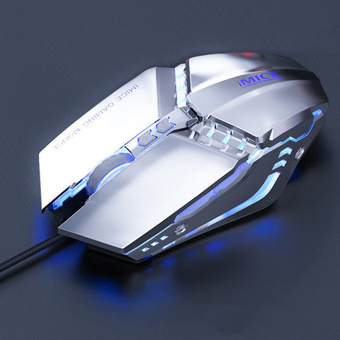 Ratón silencioso para juegos con luz RGB de colores
