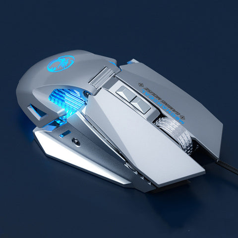 Ratón silencioso para juegos con luz RGB de colores