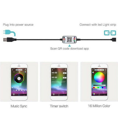 Bande lumineuse DEL Bluetooth - WorldElectronic