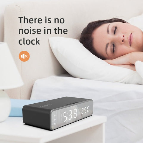 Chargeur de téléphone sans fil, horloge, thermomètre - WorldElectronic