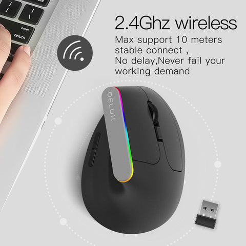 Souris verticale ergonomique sans fil RGB - WorldElectronic