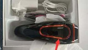Permanent IPL hair removal device with LCD screen, charger, and accessories in packaging.