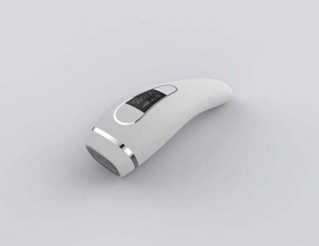 Permanent IPL hair removal device with LCD screen for effective and smooth skin treatment.