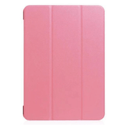 Leather iPad Case in pink with a sleek solid color design for elegant device protection.