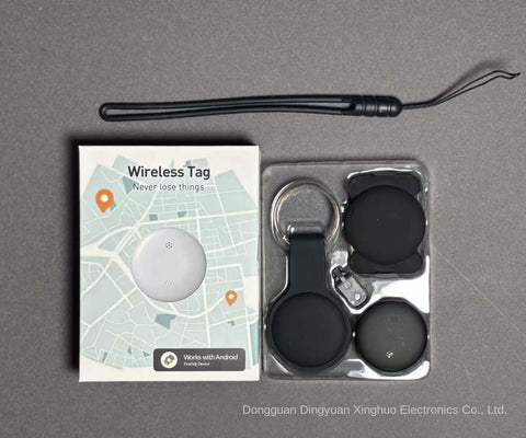 Waterproof Anti-Lost Tracker package showing wireless tags and accessories for easy tracking and locating items.