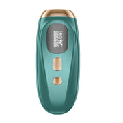 IPL laser hair removal device in teal with display and buttons for home use.