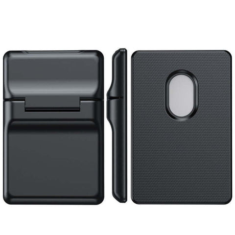 MagSafe Leather Card Holder – Magnetic Wallet with Stand in sleek black design and slim profile.