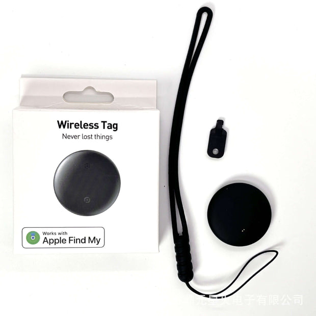 Waterproof Anti-Lost Tracker wireless tag with pouch, compatible with Apple Find My, preventing loss of items and pets.