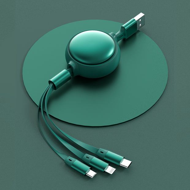 Cable USB retráctil 3 en 1