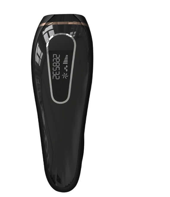 Permanent IPL hair removal device with LCD screen for smooth skin and advanced technology.