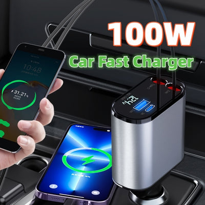 USB and TYPE-C car charger / 180 degrees