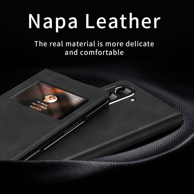 Samsung Fold Leather Case featuring Napa leather, showcasing elegance and comfort in a business protective cover.