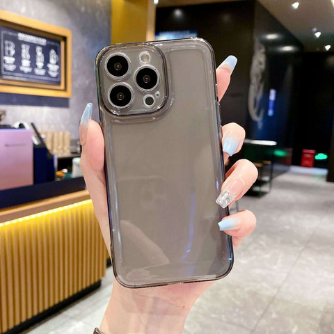 Transparent iPhone Case displaying crystal clear design for iPhone models, showcasing anti-drop protection.