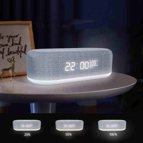 Lampe de nuit 4 en 1, réveil, chargeur sans fil - WorldElectronic