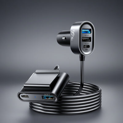 Chargeur pour voiture siège avant et arrière,distributeur de câble - WorldElectronic