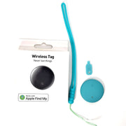 Waterproof Anti-Lost Tracker with packaging and accessories, compatible with Apple Find My app.