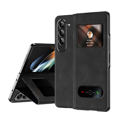 Samsung Fold Leather Case – Business Protective Cover with faux leather design for Galaxy Z Fold 2 to 6.