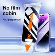 iPhone Privacy Screen Protector showing anti-peep technology with smartphone nearby