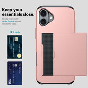 iPhone Card Holder Case – Slide Push Protective Cover with hidden card slot for up to 2 cards.