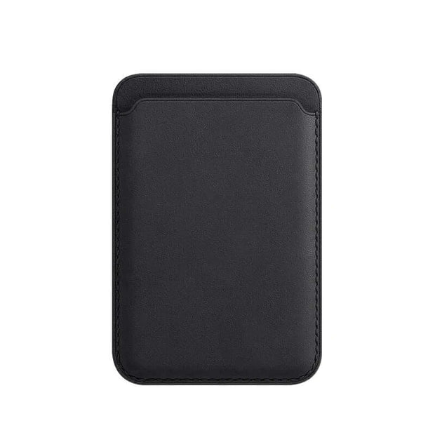 MagSafe Wallet Card Holder in sleek black design, ideal for secure card storage with magnetic attachment.