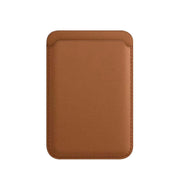 MagSafe Wallet Card Holder in brown leather, slim and stylish card storage for iPhone.