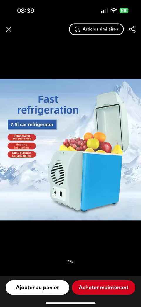 Mini refrigerador portátil para coche de 7,5 l