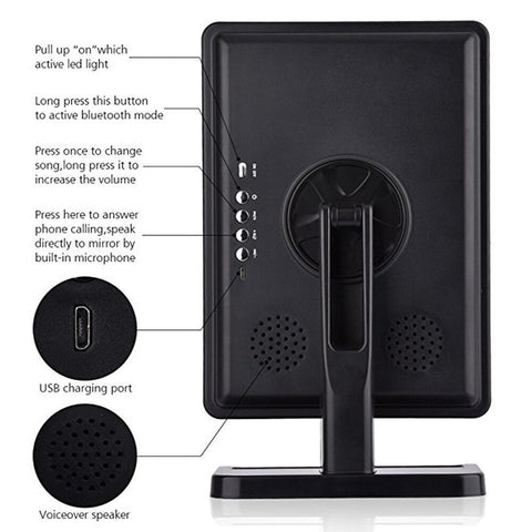 Bluetooth Touch Makeup Mirror