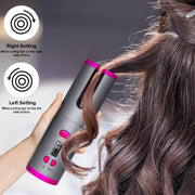 Cordless multifunction curling iron with two curling settings for right and left side of the face, perfect for styled curls.