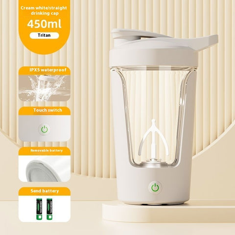 Mezclador eléctrico de proteína en polvo de 450 ml, agitador automático