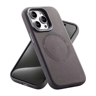 Funda de cuero magnética para teléfono