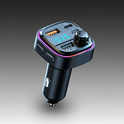 Bluetooth Car Charger - Fast FM Transmitter with dual USB ports and digital display for car charging and music streaming