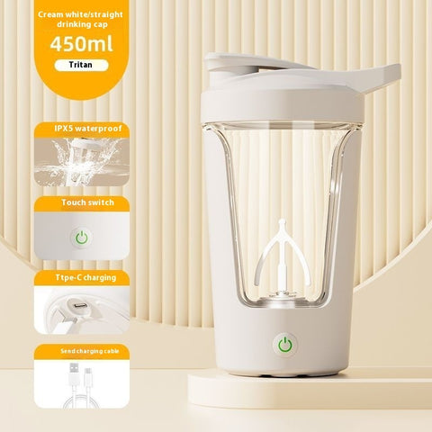 Mezclador eléctrico de proteína en polvo de 450 ml, agitador automático