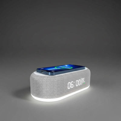 Lampe de nuit 4 en 1, réveil, chargeur sans fil - WorldElectronic