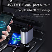 USB and TYPE-C car charger / 180 degrees