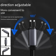 USB and TYPE-C car charger / 180 degrees