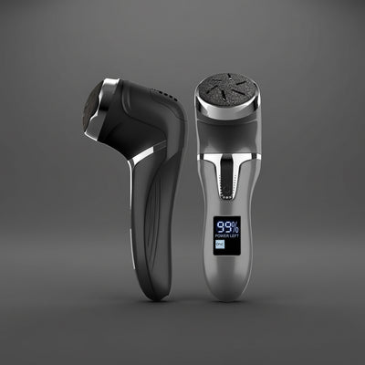 Rechargeable dead skin remover showcasing digital display and ergonomic design for effective foot care.
