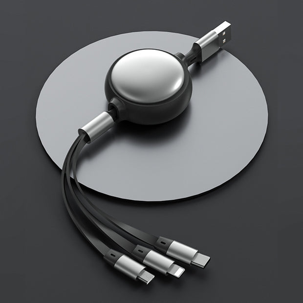Cable USB retráctil 3 en 1